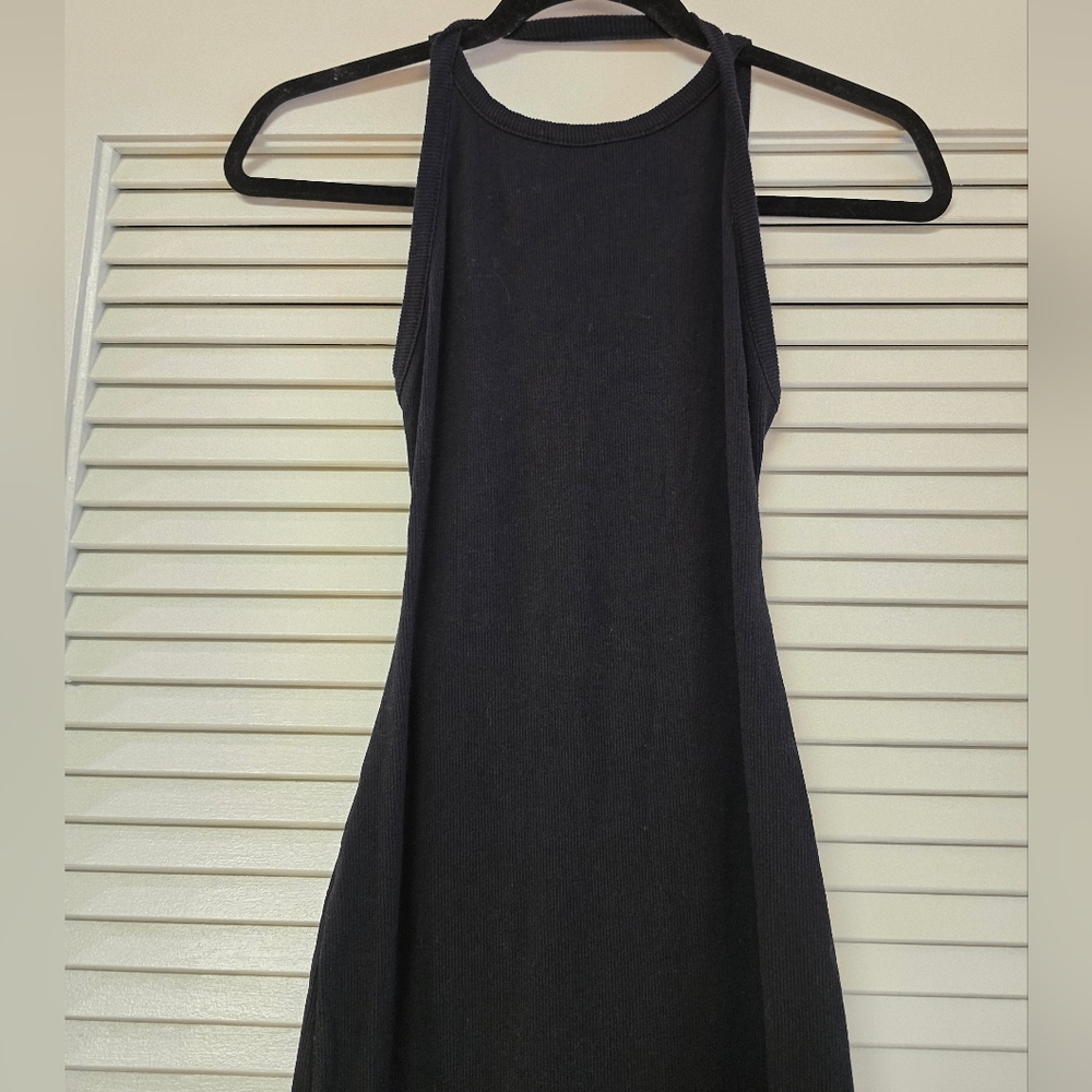 Silence + Noise - Black Ribbed Halter Dress With Open Back - Picture 3 of 4